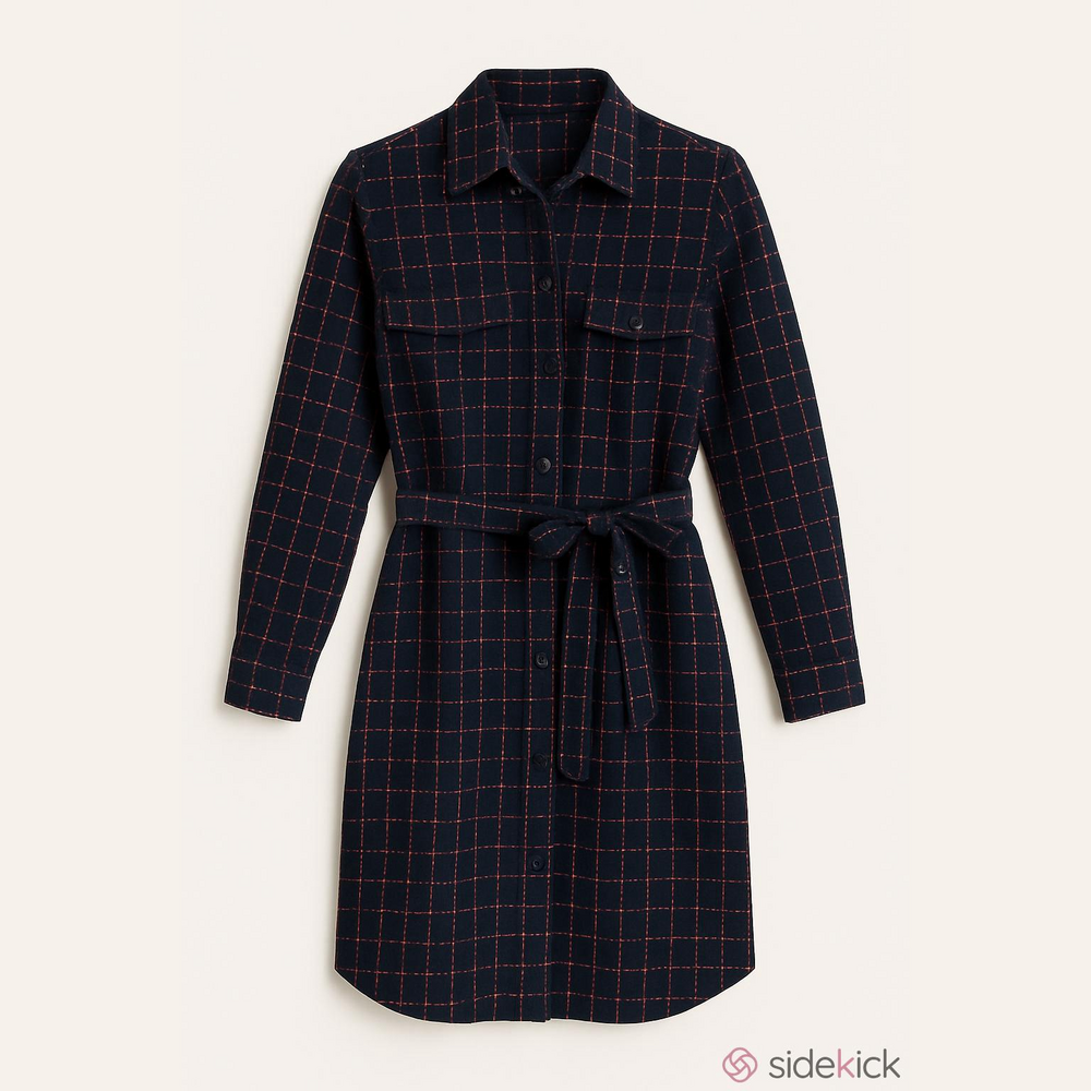 Banana Republic Plaid Tie-Waist Shirt Dress